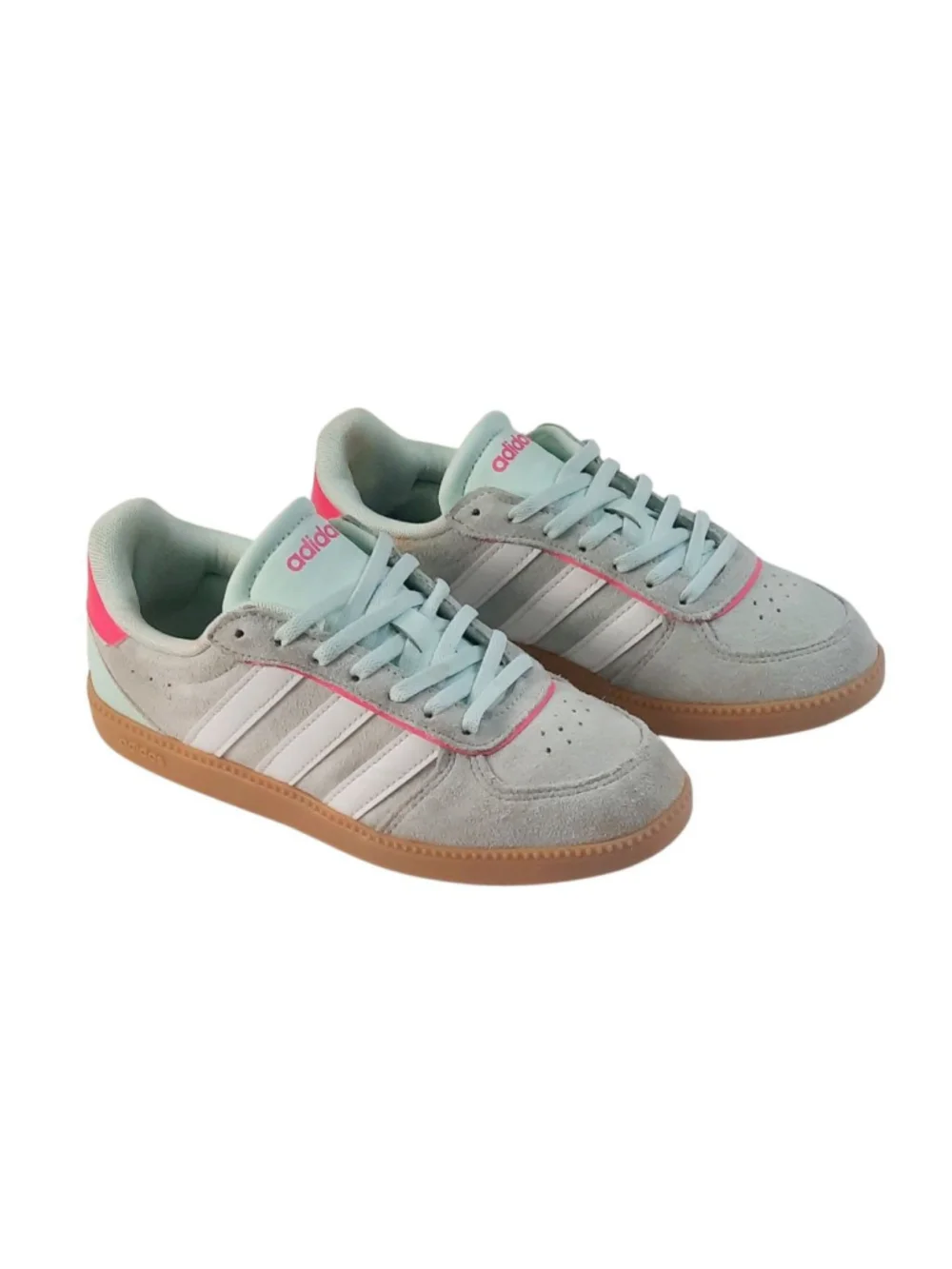 Adidas Breaknet Sleek J Sneakers, kids Size 4 - Mint/White/Pink.